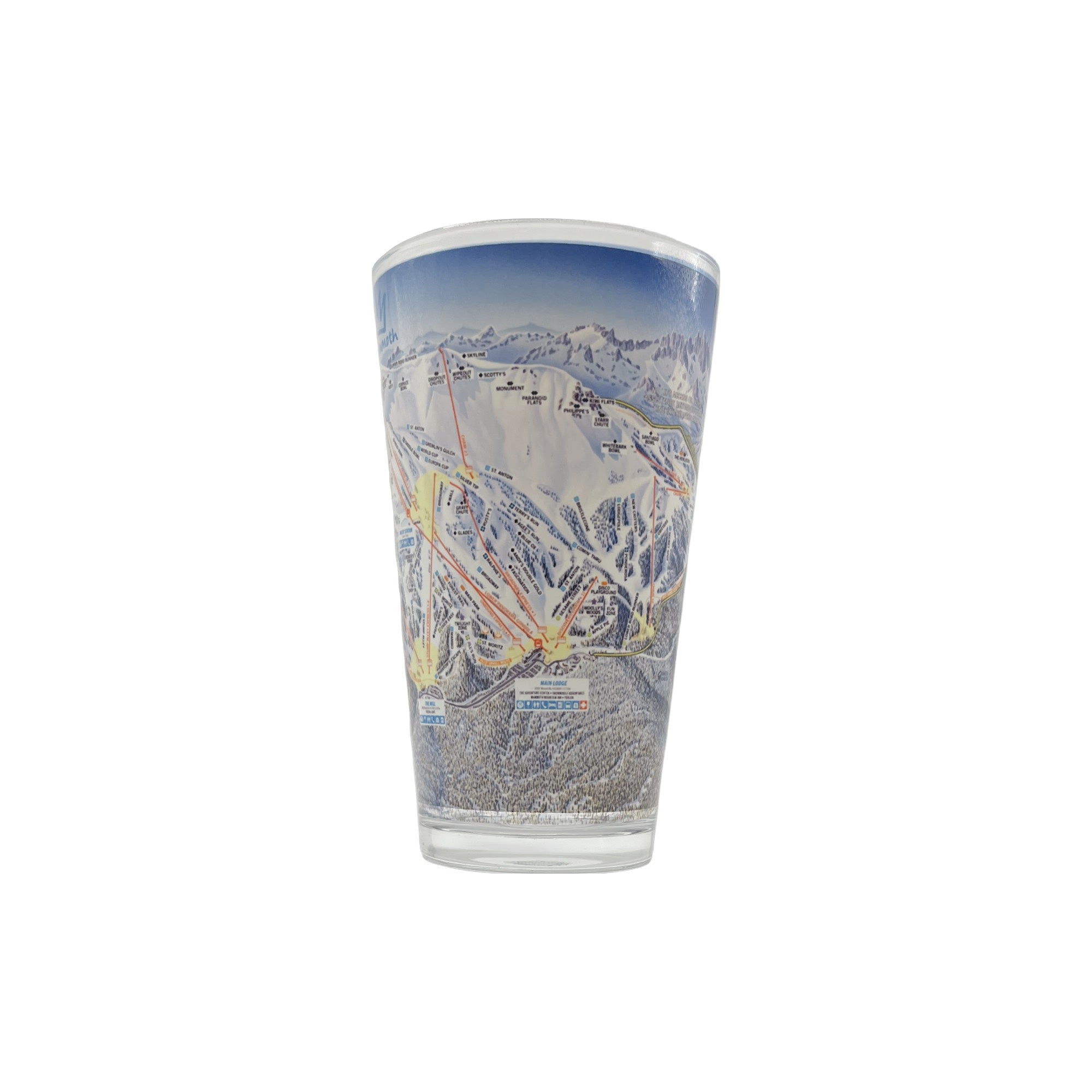 MAMMOTH TRAIL MAP PINT GLASS